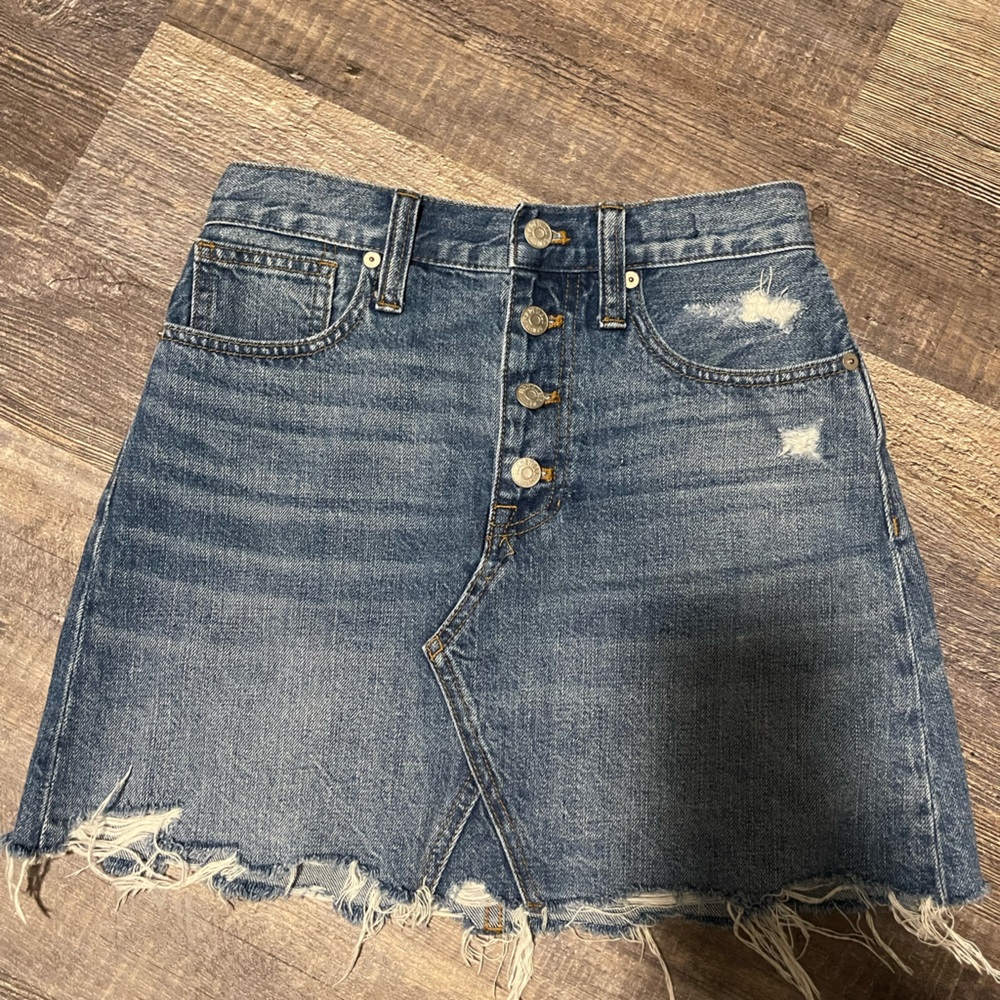 Madewell rigid denim a-line skirt